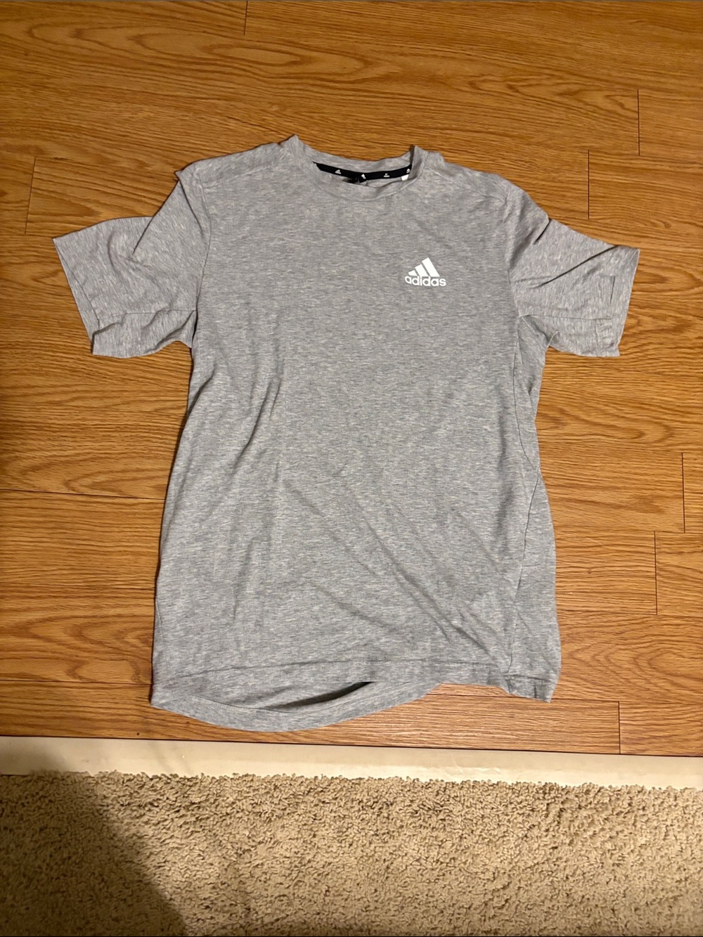 adidas Light Gray Short Sleeve Athletic Tee